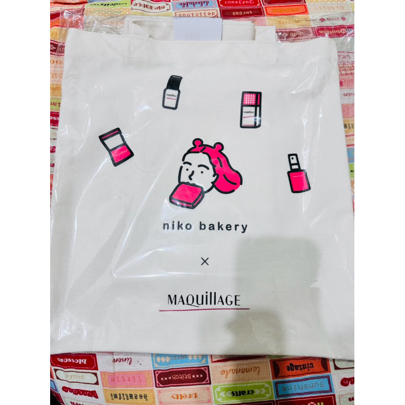 Niko bakery x Maquillage 資生堂shiseido東京櫃聯名 帆布袋 單肩背 Tote 托特包