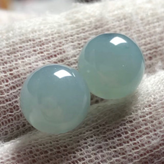 超美~9.8mm（大單珠）2200/單顆！高品質「緬甸天空藍.藍水翡翠a貨」冰膠感十足！「AW 032」~不議價！