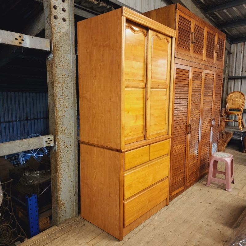 【惜福二手店】(厚板)3×7尺實木衣櫃3尺衣櫥三尺衣櫃滑門衣櫃衣櫥