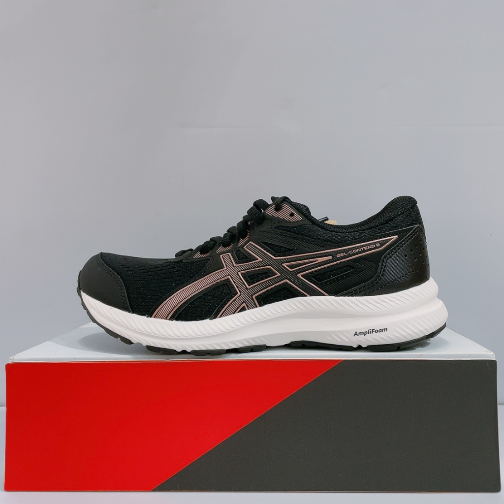 ASICS GEL-CONTEND 8 (D) 女生 黑色 寬楦 透氣 輕量 運動 慢跑鞋 1012B561-002