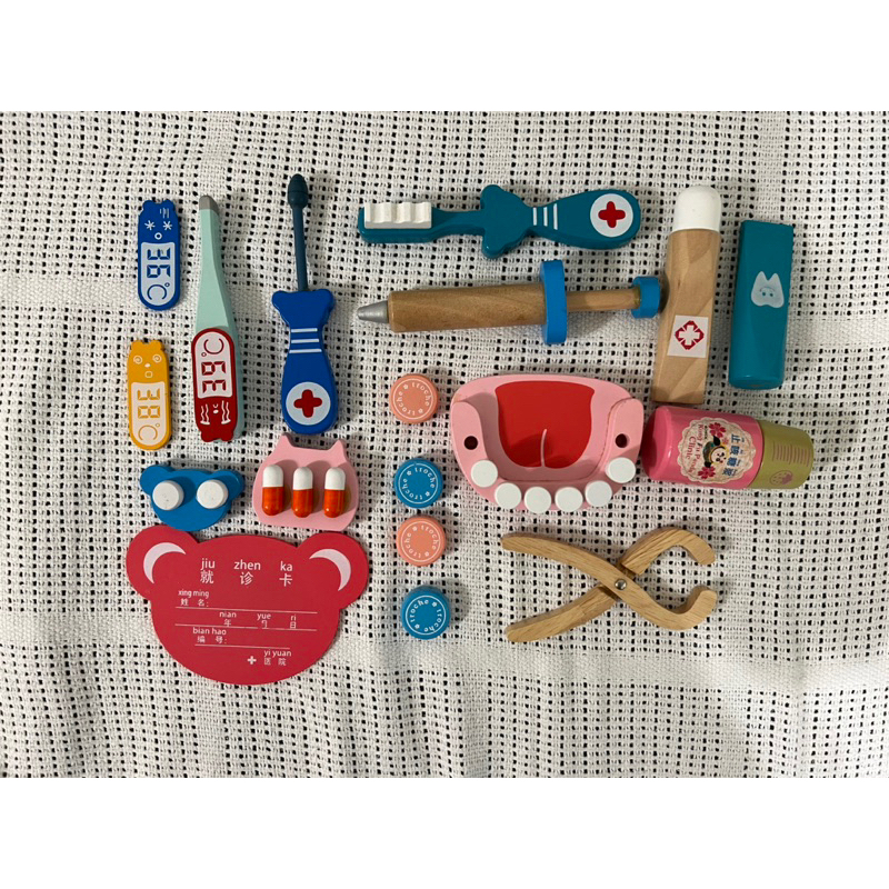 🪵木製•兒童醫生牙醫玩具組 醫生玩具組木製 牙醫 看醫生玩具 小醫生玩具 家家酒 護士