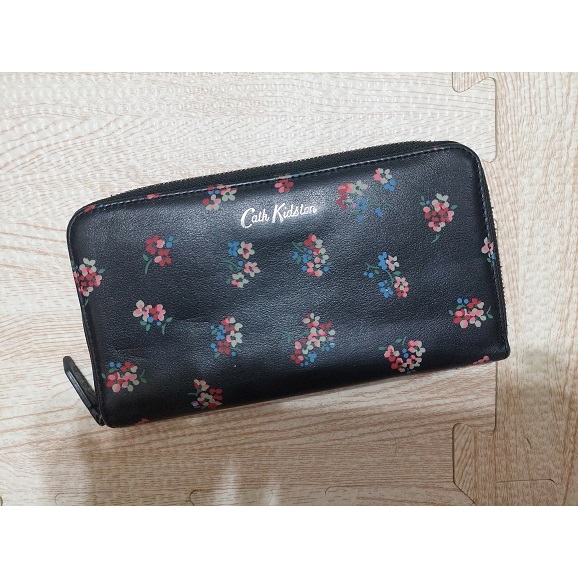 二手 Cath Kidston 小碎花黑色長夾