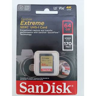 SanDisk Extreme 64G 記憶卡 170MB/S 4K SDXC UHS-I 公司貨