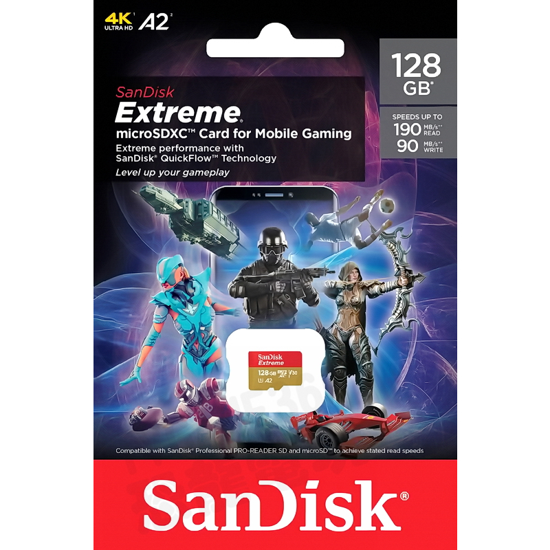 SANDISK EXTREME TF 128G 128GB MICROSD 記憶卡 4K 讀190MB 台灣公司貨 台中