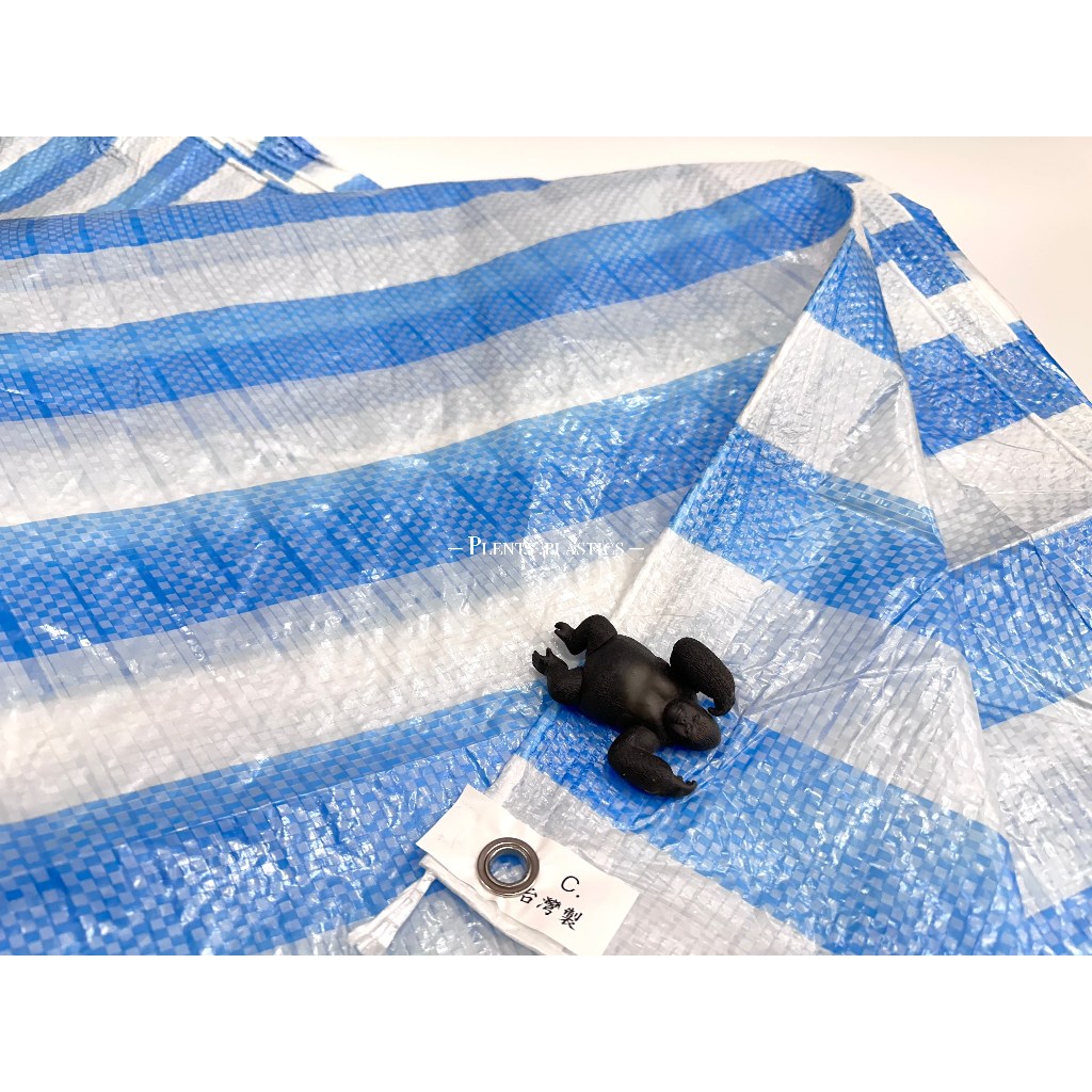 薄款藍白帆布｜大尺寸(20、30、40台尺正方)｜四邊包邊、包繩、打孔｜防水布、防塵布、防風、帆布、塑膠布