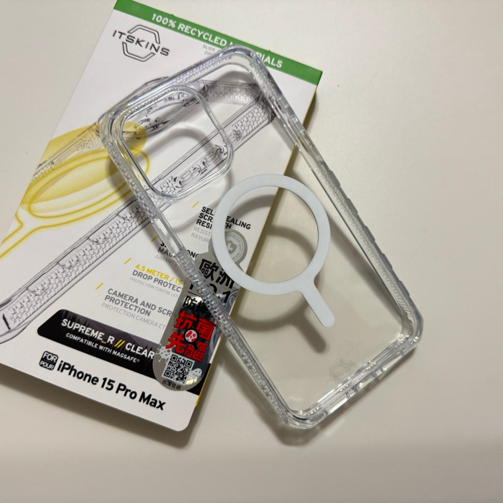 【 王阿姨二手店】ITSKINS iPhone 15 Pro Max SUPREME R CLEAR-防摔保護殼(晶透)