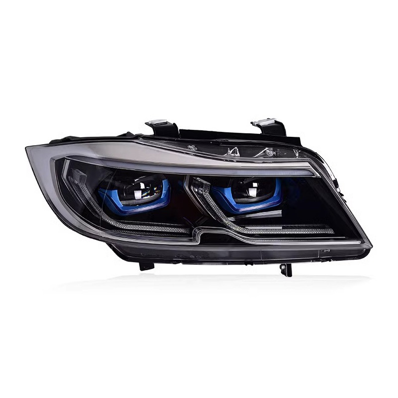 適用於05-12款BMW 3系大燈總成E90改裝LED透鏡日行燈流水轉向燈