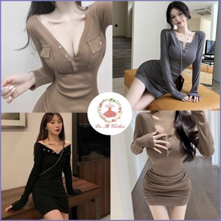 現貨 4款 辣妹性感修身排扣長袖包臀洋裝#連衣裙#女生洋裝#鈕扣洋裝#長袖洋裝#性感洋裝#排釦洋裝#釦子洋裝