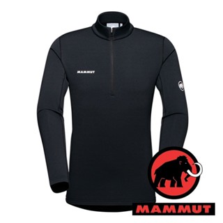 【MAMMUT 長毛象】Aenergy 男半門襟排汗長袖上衣『夜藍』1016-01120