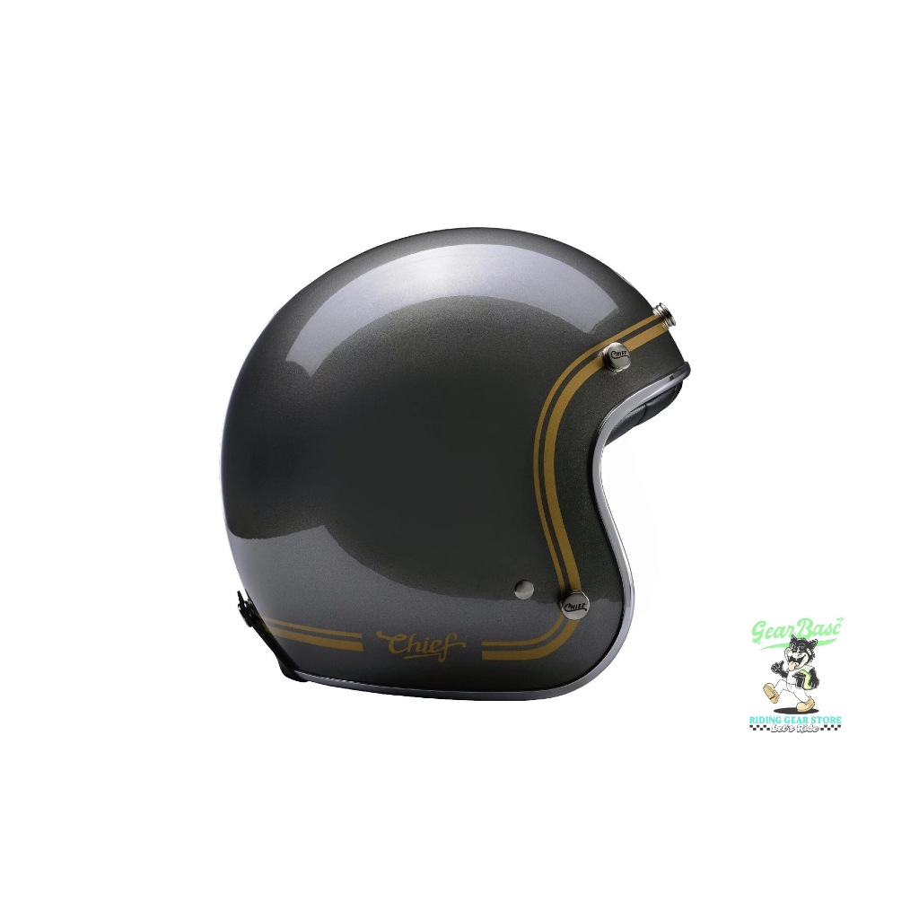 【Gear Base 吉兒基地】  CHIEF 安全帽 金邊系列 Ticuna 鈀銀 復古帽