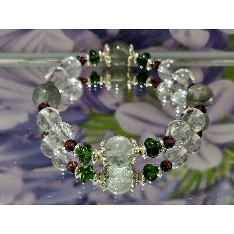 綠幽靈／白水晶／設計手珠手環
