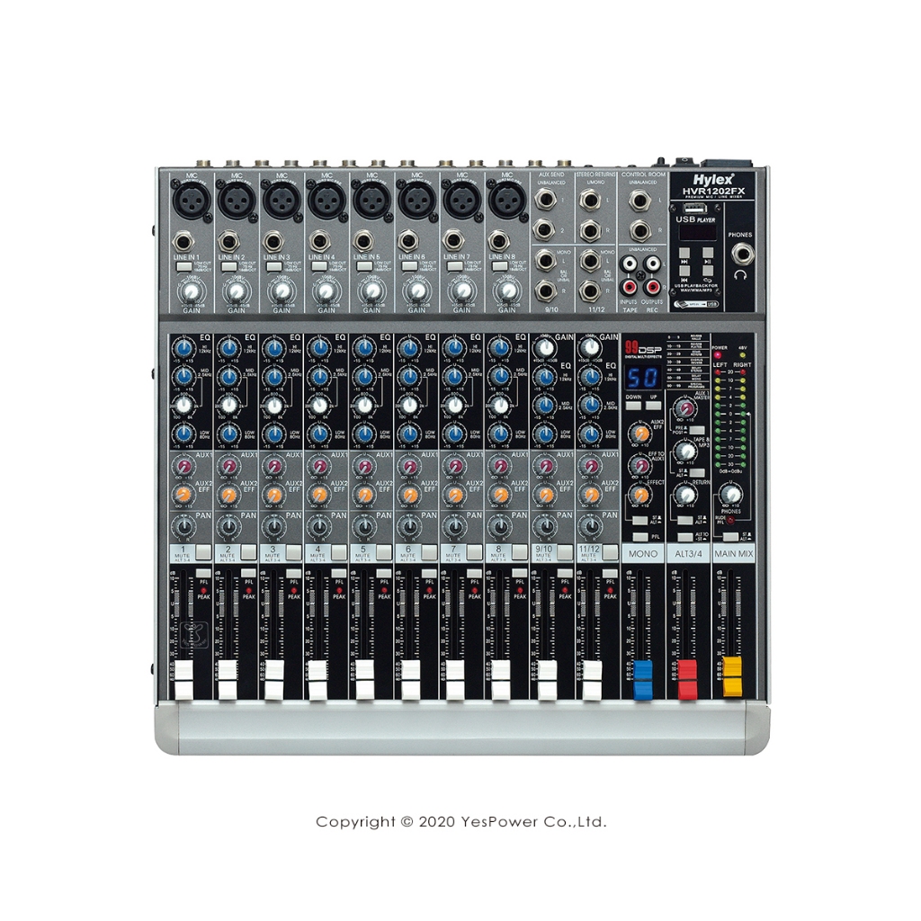 【含稅＊來電優惠】HVR-1202FX Hylex 12軌類比混音器/mixer