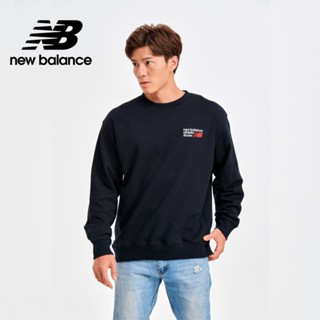 【New Balance】 NB 刺繡標語長袖上衣_男性_黑色_MT41547BK