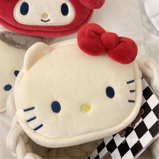 現貨🎀日系kitty雜物絨毛收納貼布筆袋化妝包
