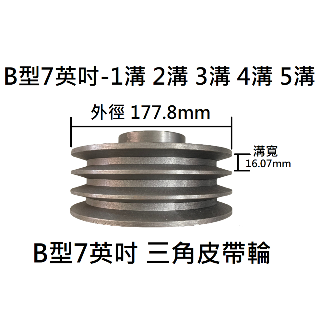 【BT傳動】B型 三角皮帶輪 7英吋 - 4溝 5溝 直孔式 皮帶輪 可加工 含稅 開發票