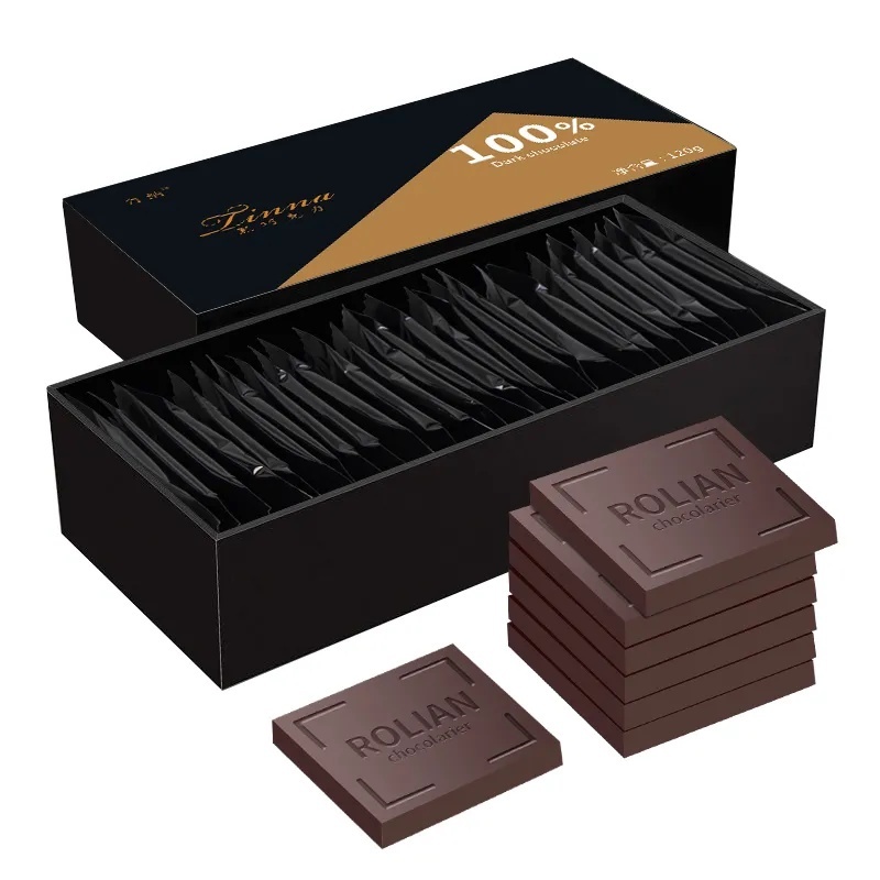醇黑巧克力無蔗糖健身代餐純可可脂辦公室100%黑巧克力網紅休閒零食禮盒裝barbie0823