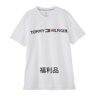 福利品 TOMMY 純棉 印刷LOGO 短袖T侐 汙漬 破損 白色M, L, XL 09T3928