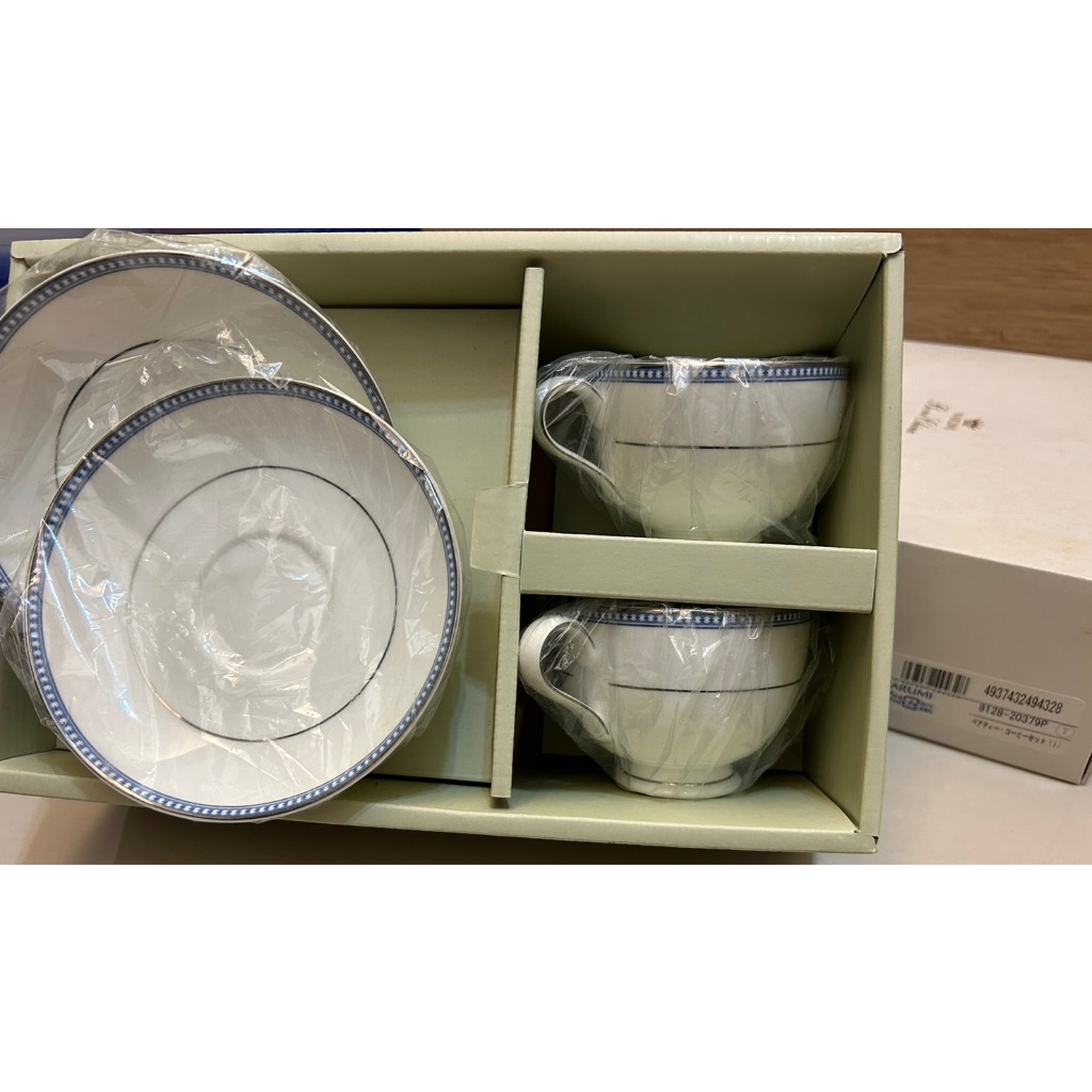 《全新》NARUMI 鳴海製陶-日本製白金邊咖啡杯盤/骨瓷咖啡杯盤/下午茶杯盤 2組《享盈餐具》