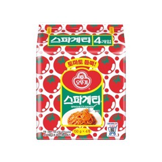 『韓日食糖』現貨❗️韓國🇰🇷Ottogi 不倒翁 番茄風味義大利麵 1包四入 溫和不辣 番茄義大利麵 韓國拉麵 韓國泡麵