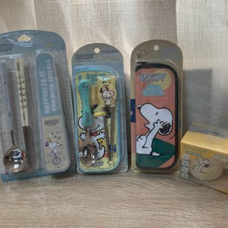 雪子本舖│韓國代購 LILFANT 史努比 304不鏽鋼學習筷 隔熱手把水杯 餐具袋 筷子 湯匙 收納盒 兒童餐具韓國製