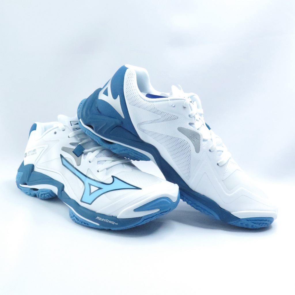 Mizuno V1GA240021 WAVE LIGHTNING Z8 男排球鞋 白x青藍【iSport愛運動】