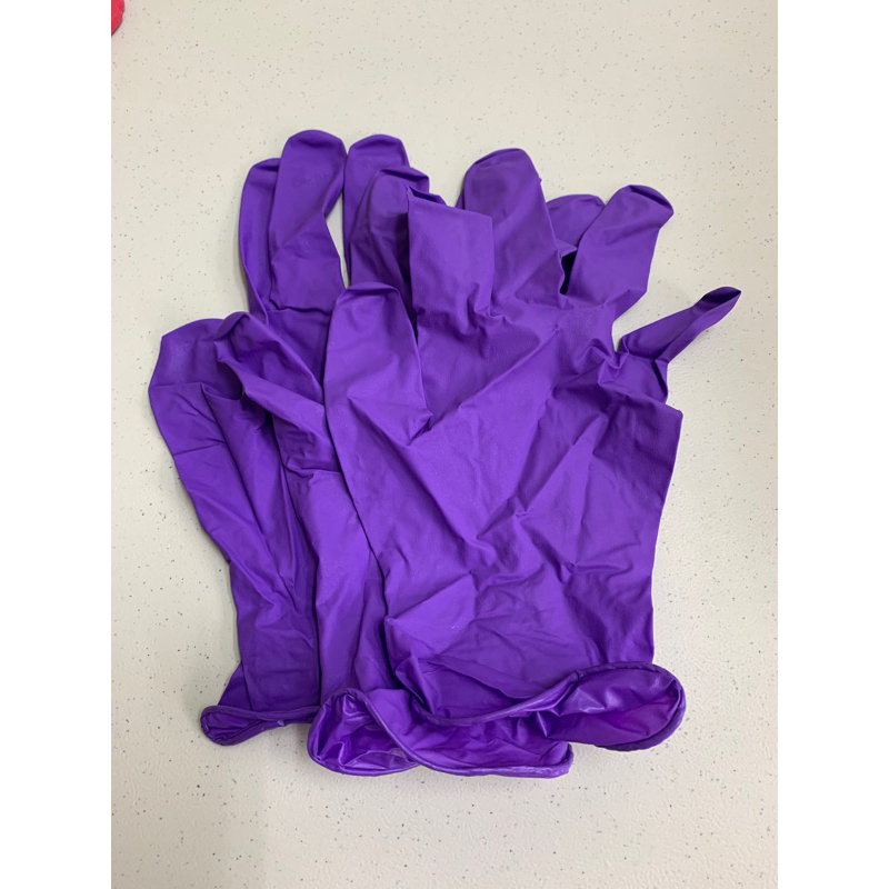 三花 NBR紫色手套M 無粉 （20入/散裝）合成橡膠 加厚 H1167型