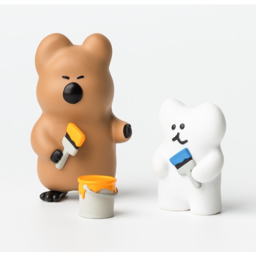 現貨𝗱𝗼𝗱𝗼_𝗸𝗼𝗼🍦 韓國dinotaeng㊣微笑袋鼠 Quokka和BOBO在一起刷油漆公仔/療癒小物