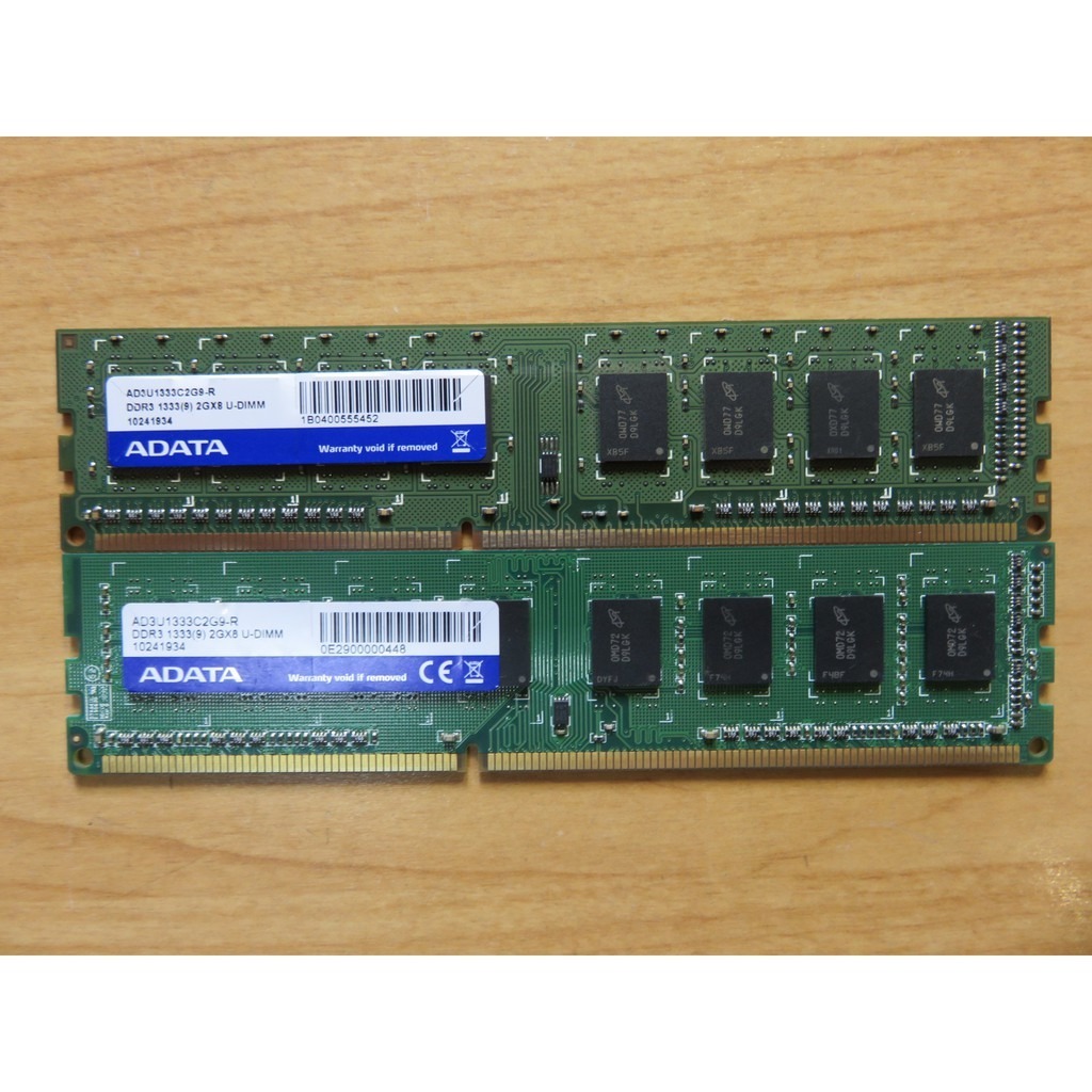 D.桌上型電腦記憶體-ADATA 威剛 DDR3 1333 2G*2 共4G AD3U1333C2G9 直購價80