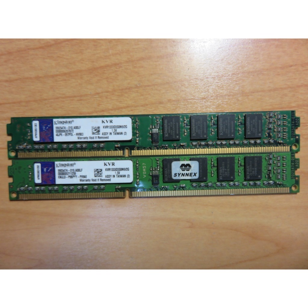 D.桌上型電腦記憶體-KVR1333D3N9 金士頓 2G*2共4G PC3-10600 DDR3直購價80