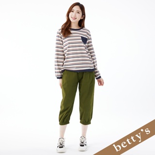 betty’s貝蒂思(25)腰鬆緊抽繩口袋打摺縮口褲(綠色)