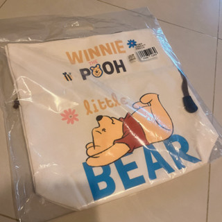 正版迪士尼小熊維尼水桶拉繩兩用伸縮束口手提袋包正版迪士尼2024年7-11超商新年過年福袋