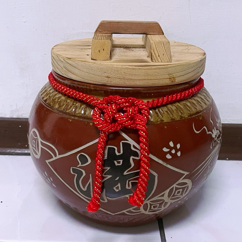 5斤780元 紅滿/紅財 鶯歌製造 陶瓷米甕/米缸/米桶/聚寶盆（附贈木蓋、紅繩，五帝錢)