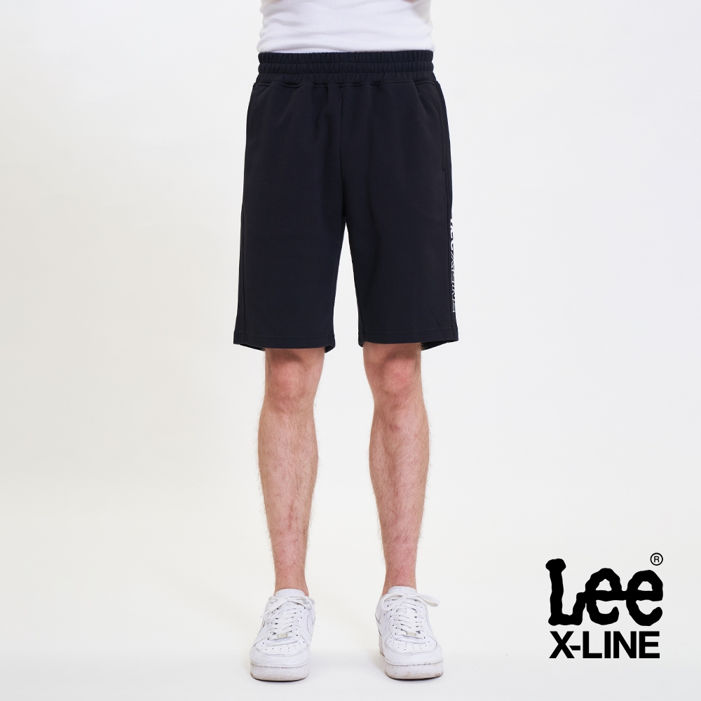 Lee 寬版鬆緊抽繩運動休閒短褲 男 X-LINE LL220122 騎士黑K11 舒適灰9CG