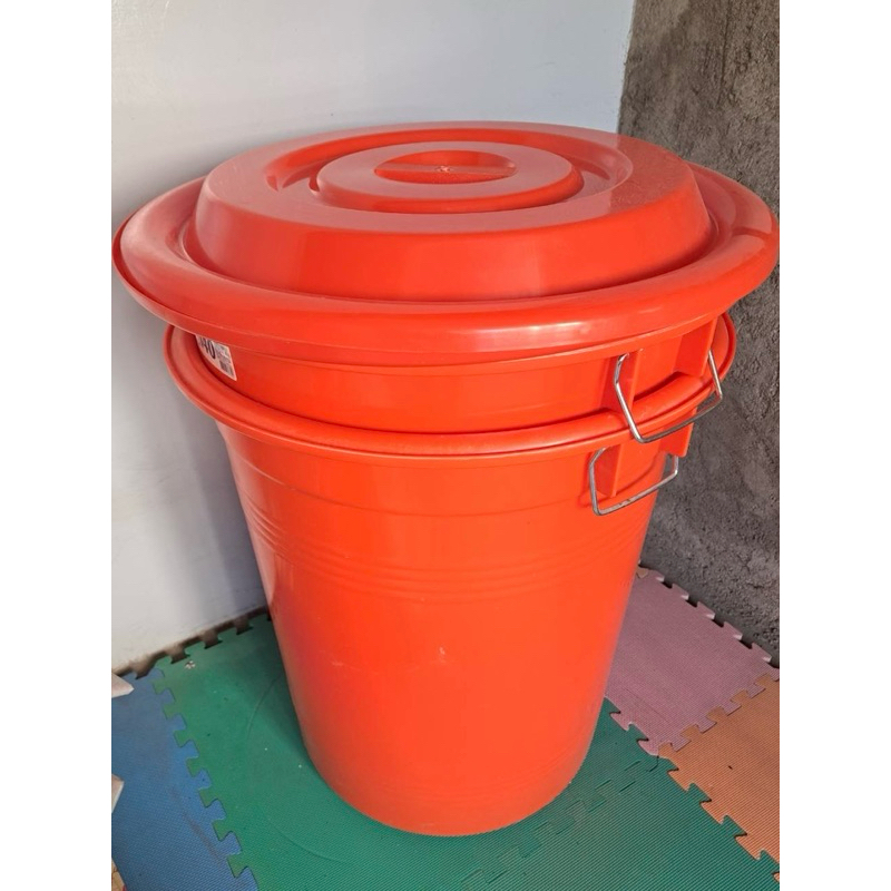 華成牌 萬能桶-140L(附蓋) 萬年桶 儲水桶 普力桶 波力桶 橘桶 垃圾桶 圓型水桶 耐酸桶 米桶