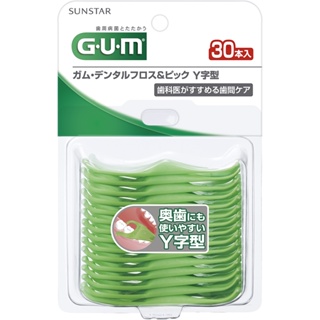 GUM 牙周護理 牙線棒 Y型 30支入