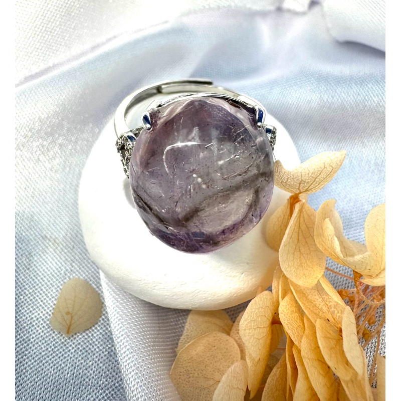 水膽紫水晶🔮戒（水晶礦石瑪瑙能量）