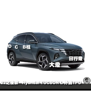｜園長包膜｜22～25年 HYUNDAI Tucson L 大燈 日行燈 B柱 C柱 TPU 犀牛皮 燻黑 亮面 保護膜