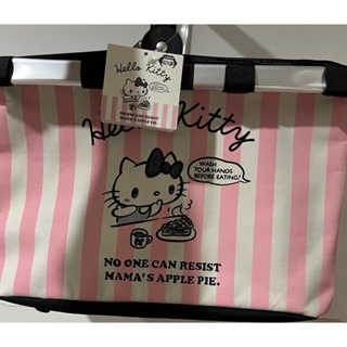 三麗鷗sanrio Hellokitty 野餐籃-粉色條紋