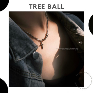 (現貨)TREE BALL歐美個性百搭十字項鍊｜鈦鋼｜高保色