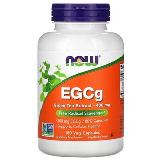美國代購 Now Foods EGCg 綠茶提取物 400毫克 180粒 茶多酚 兒茶素 去咖啡因萃取綠茶