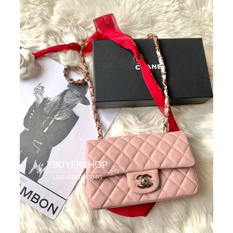 [Tbuyershop] 台灣現貨🍀 Chanel 乾燥 玫瑰粉 淡金 mini cf20cm 實體非常美麗