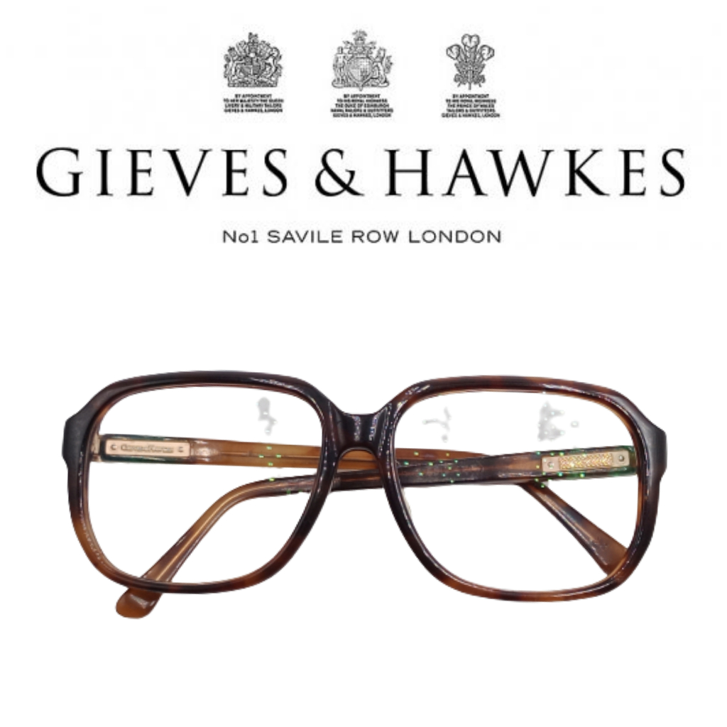 【皮老闆】二手真品 GIEVES &amp; HAWKES 眼鏡 鏡框 60