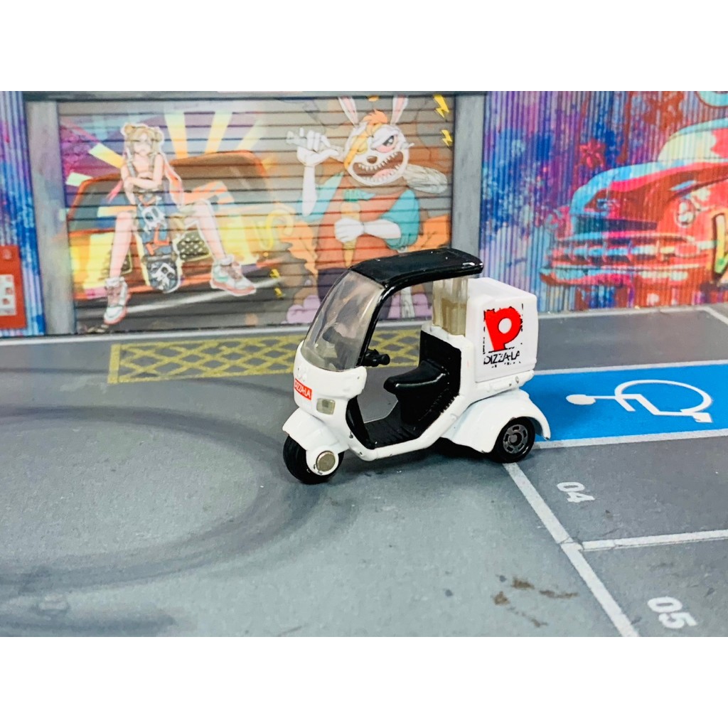 ★TOMICA-A01-無盒二手-PIZZA配送三輪機車 黑頂白