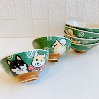 🇯🇵日本製綠色柴犬系列毛料飯碗/飯碗/陶瓷碗/日式飯碗/碗/丼飯碗/日本製餐具/狗狗