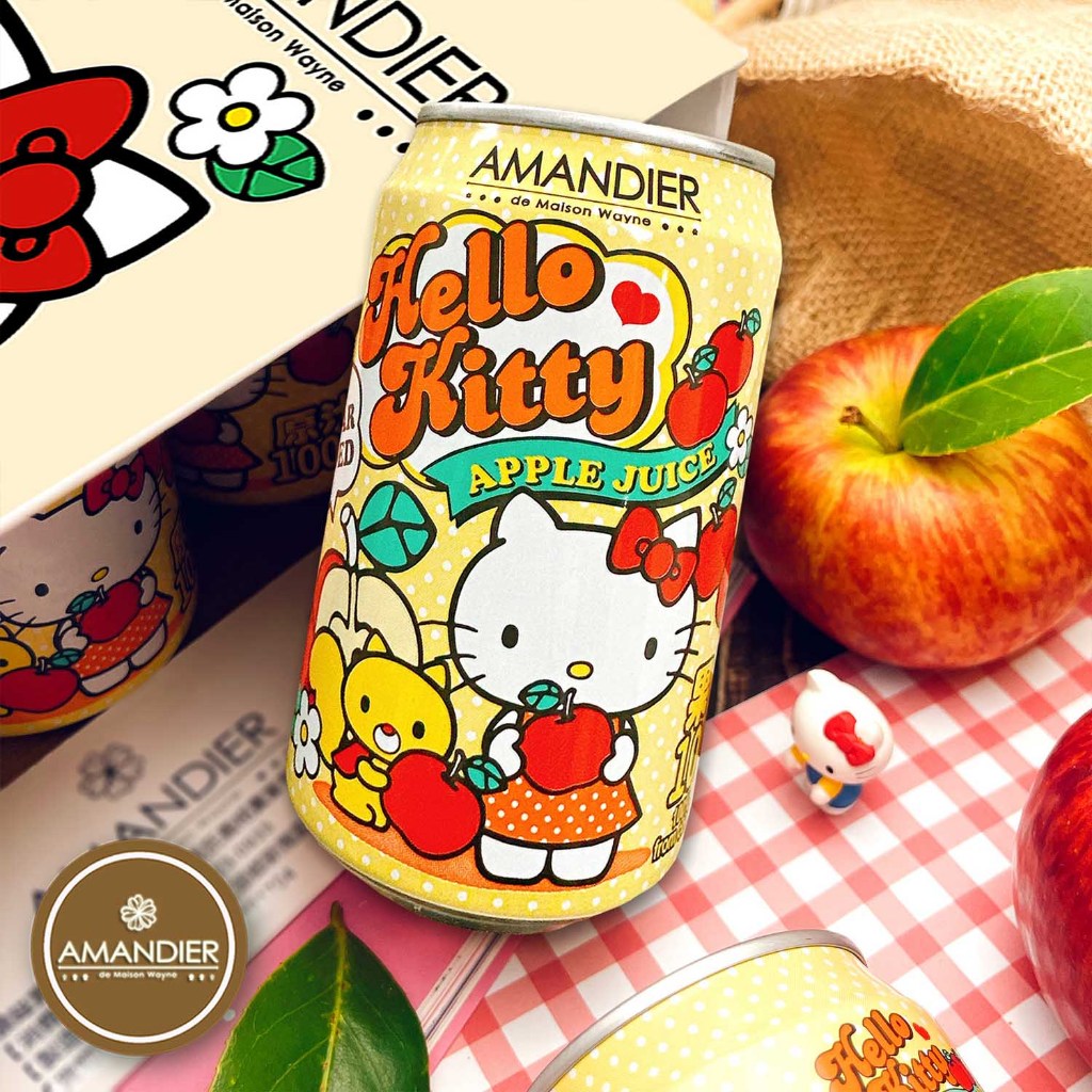 【雅蒙蒂文創烘焙禮品】Hello Kitty 100%蘋果汁(單罐)【 ✦店到店限12罐✦ 】