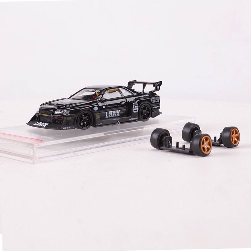 【現貨】CM 1/64 Nissan GTR R34 LBWK 跑車 R35 模型車