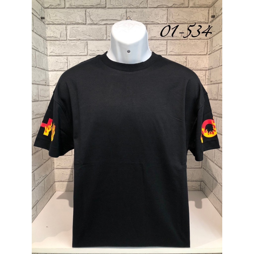 高雄凡賽斯歐洲精品 HUGO BOSS BOSS 袖子火焰字體LOGO 黑色 素T 短T/T-SHIRT