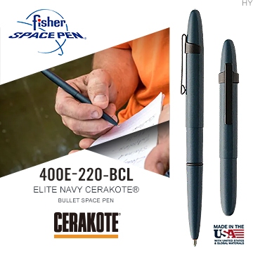 🔰匠野🔰Fisher Space Pen ELITE NAVY 海軍藍子彈型太空筆(附筆夾)#400E-220-BCL