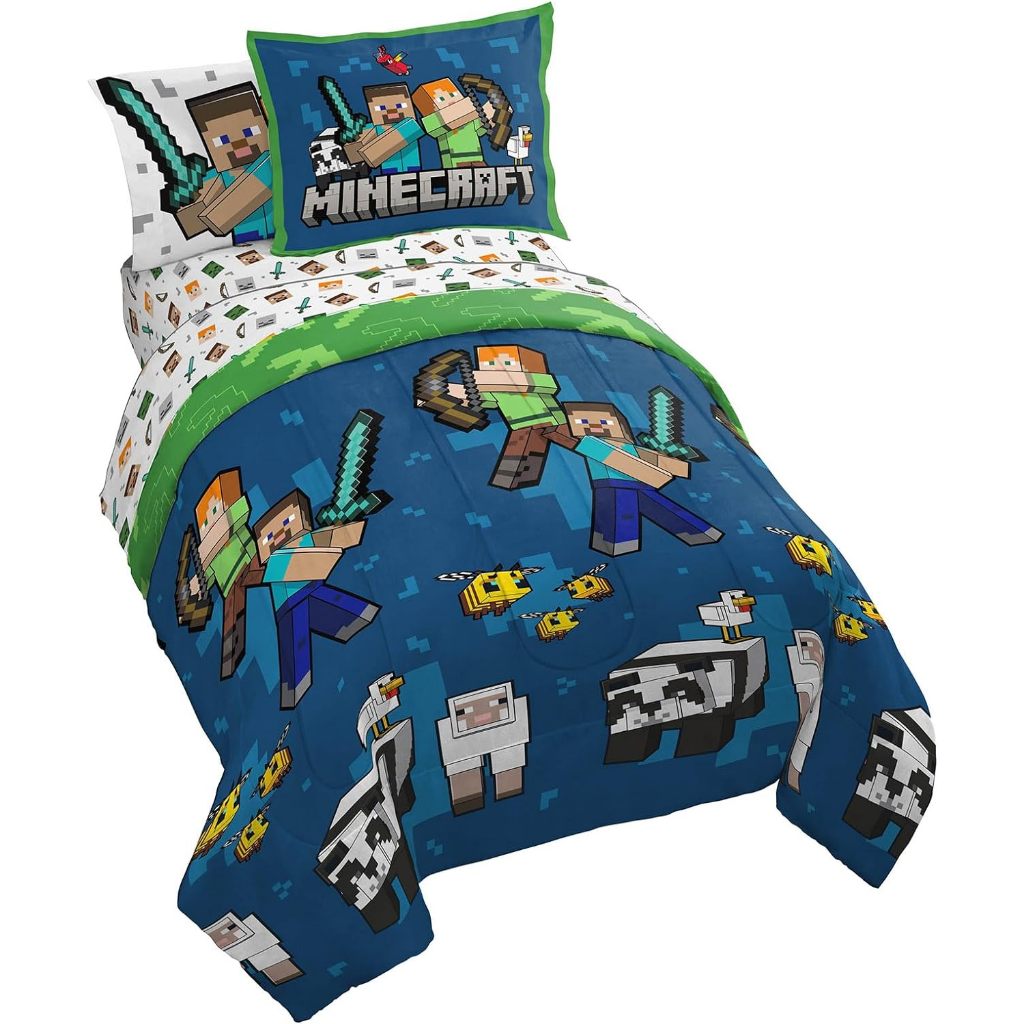 預購👍空運👍美國專櫃 Minecraft 棉被 枕頭套 床單 床罩 床組  床包 單人 單人加大 被子 麥塊