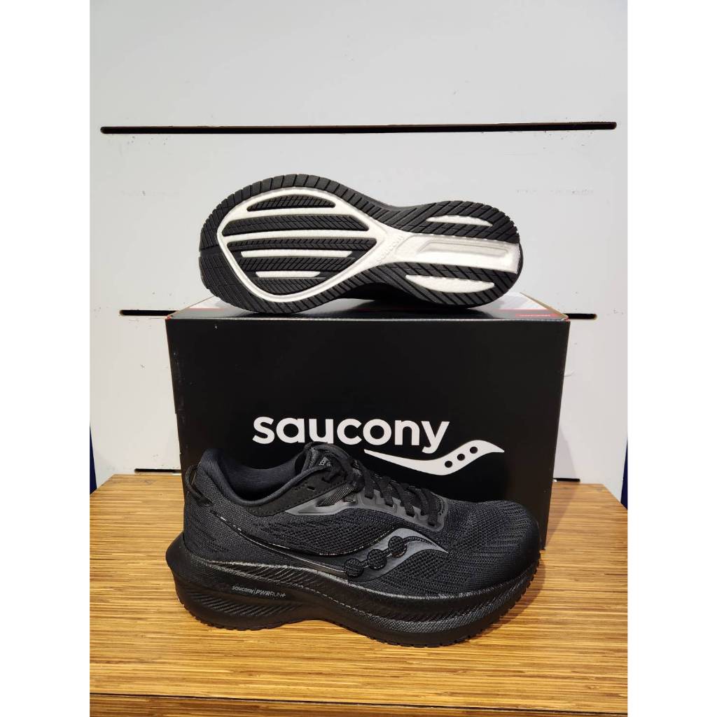【清大億鴻】Saucony 男款 Triumph 21路跑鞋 全黑色慢跑鞋SA20881-12